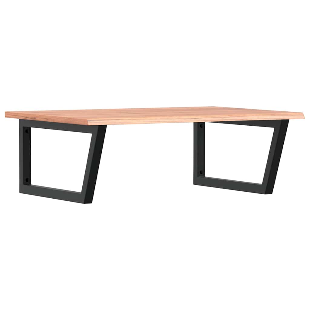 Étagère de salle de bain murale 80 cm Marron clair et noir | Maison Vasque