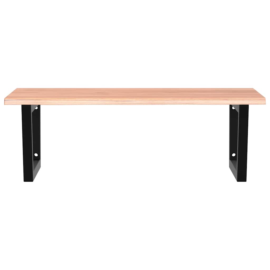 Étagère de salle de bain murale 80 cm Marron clair et noir | Maison Vasque
