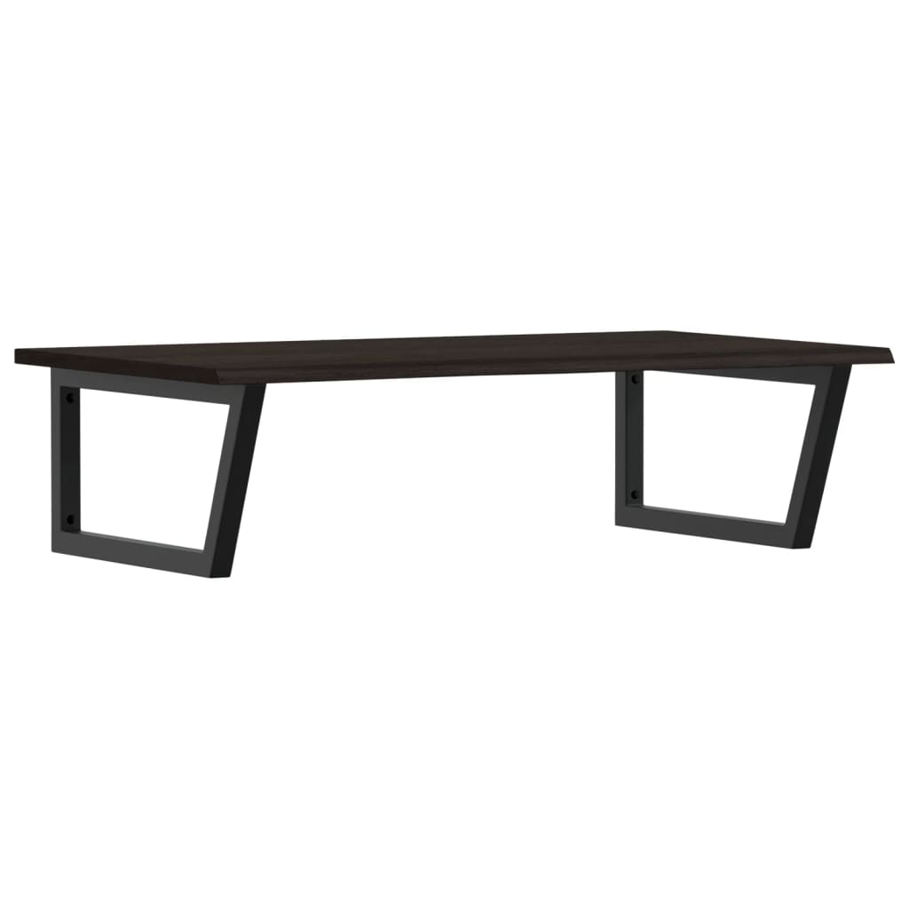 Étagère de salle de bain murale 100 cm marron foncé et noir | Maison Vasque