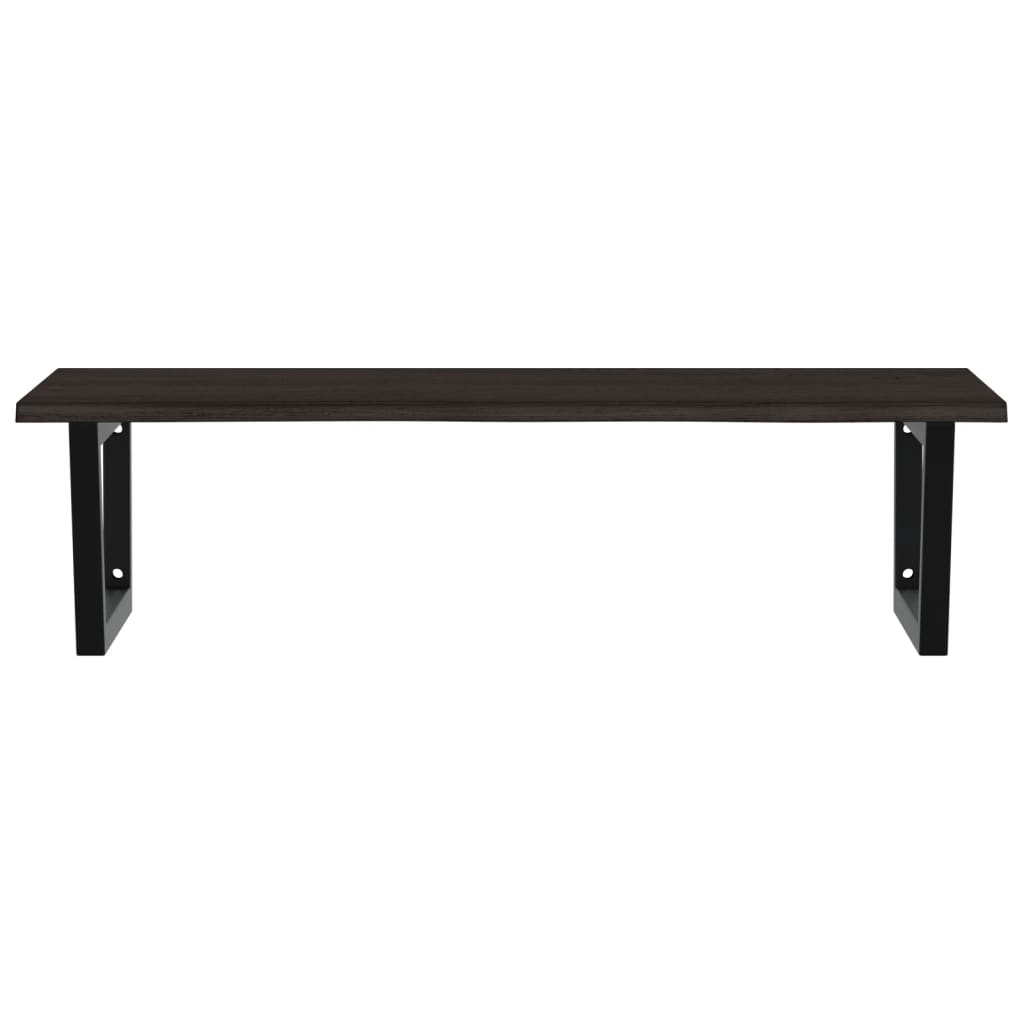 Étagère de salle de bain murale 100 cm marron foncé et noir | Maison Vasque