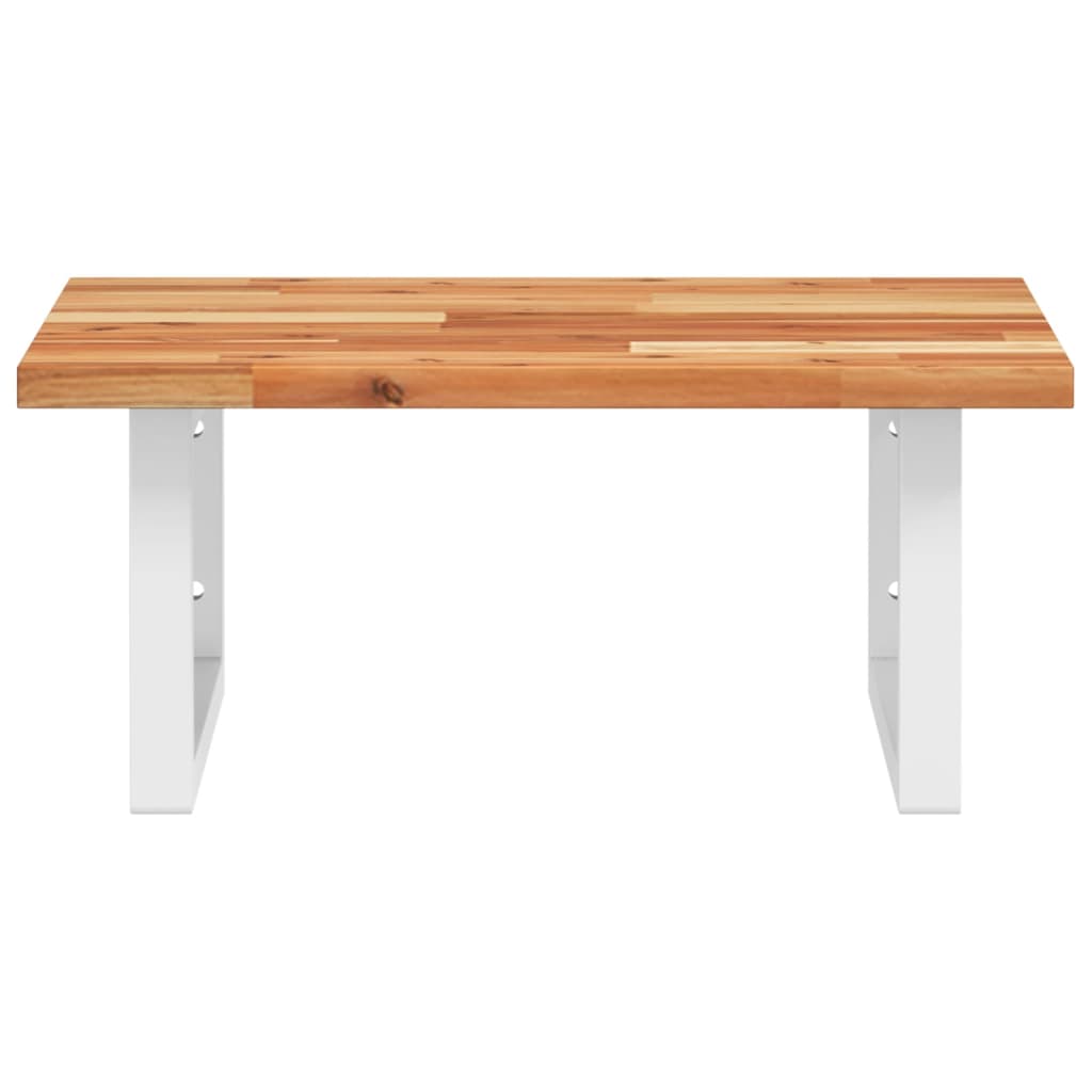 Étagère de salle de bain murale 50 cm marron foncé et blanc | Maison Vasque