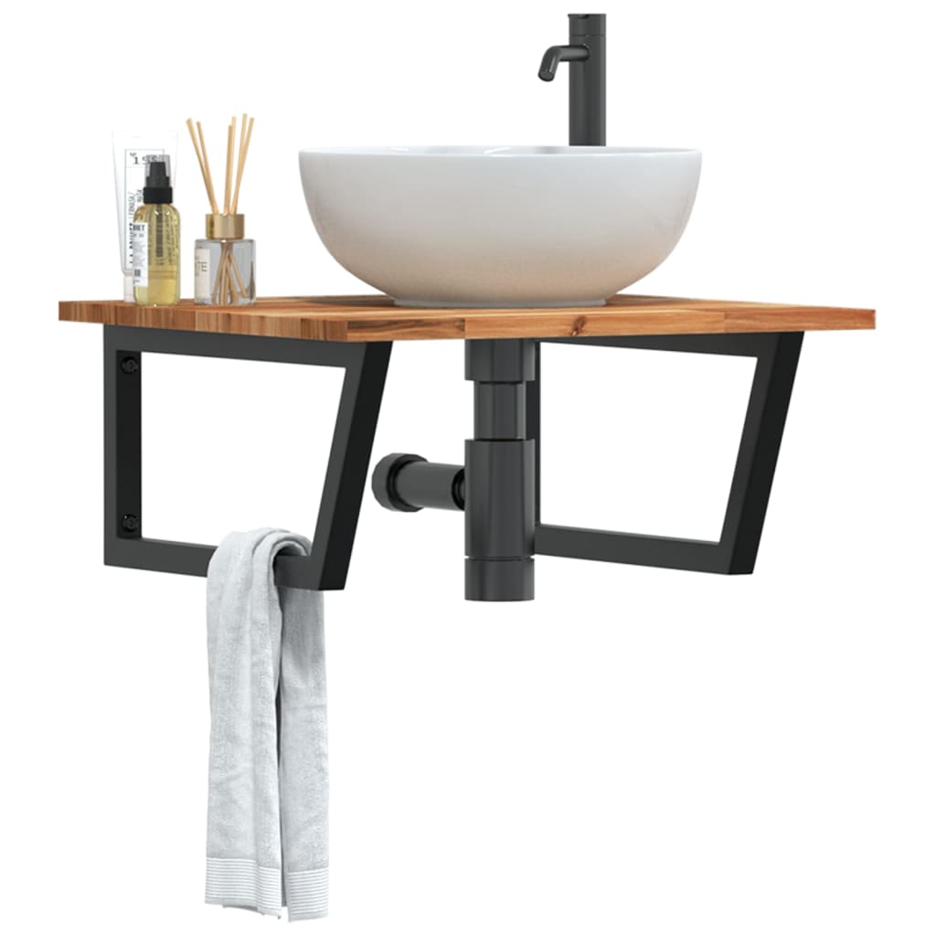 Étagère de salle de bain murale 60 cm Marron et noir marron foncé et noir | Maison Vasque