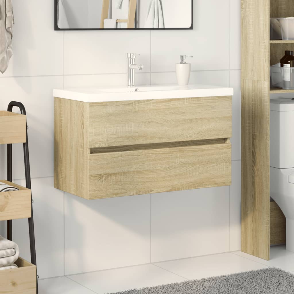 Meuble sous vasque 80 cm Chêne sonoma | Maison Vasque