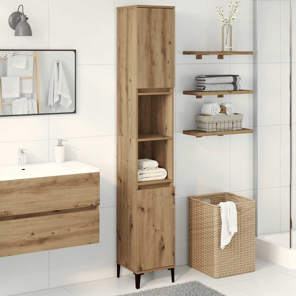 Colonne de salle de bain 30 cm H 190 cm chêne artisanal | Maison Vasque