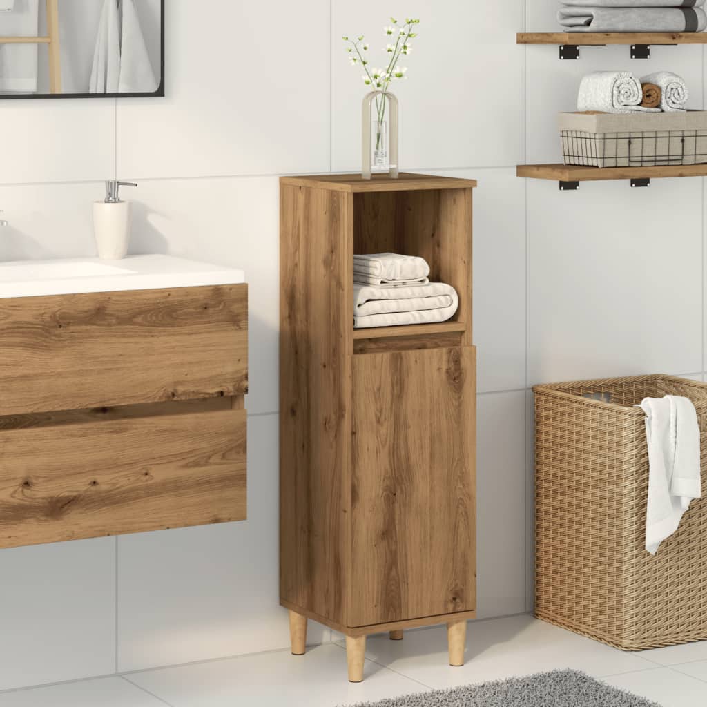 Colonne de salle de bain 30 cm H 100 cm (3) chêne artisanal | Maison Vasque