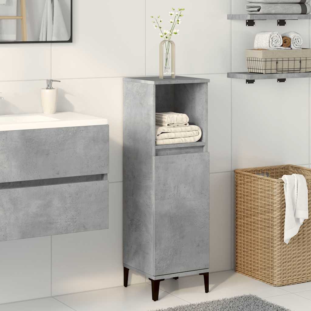 Colonne de salle de bain 30 cm – H 100 cm Gris béton | Maison Vasque