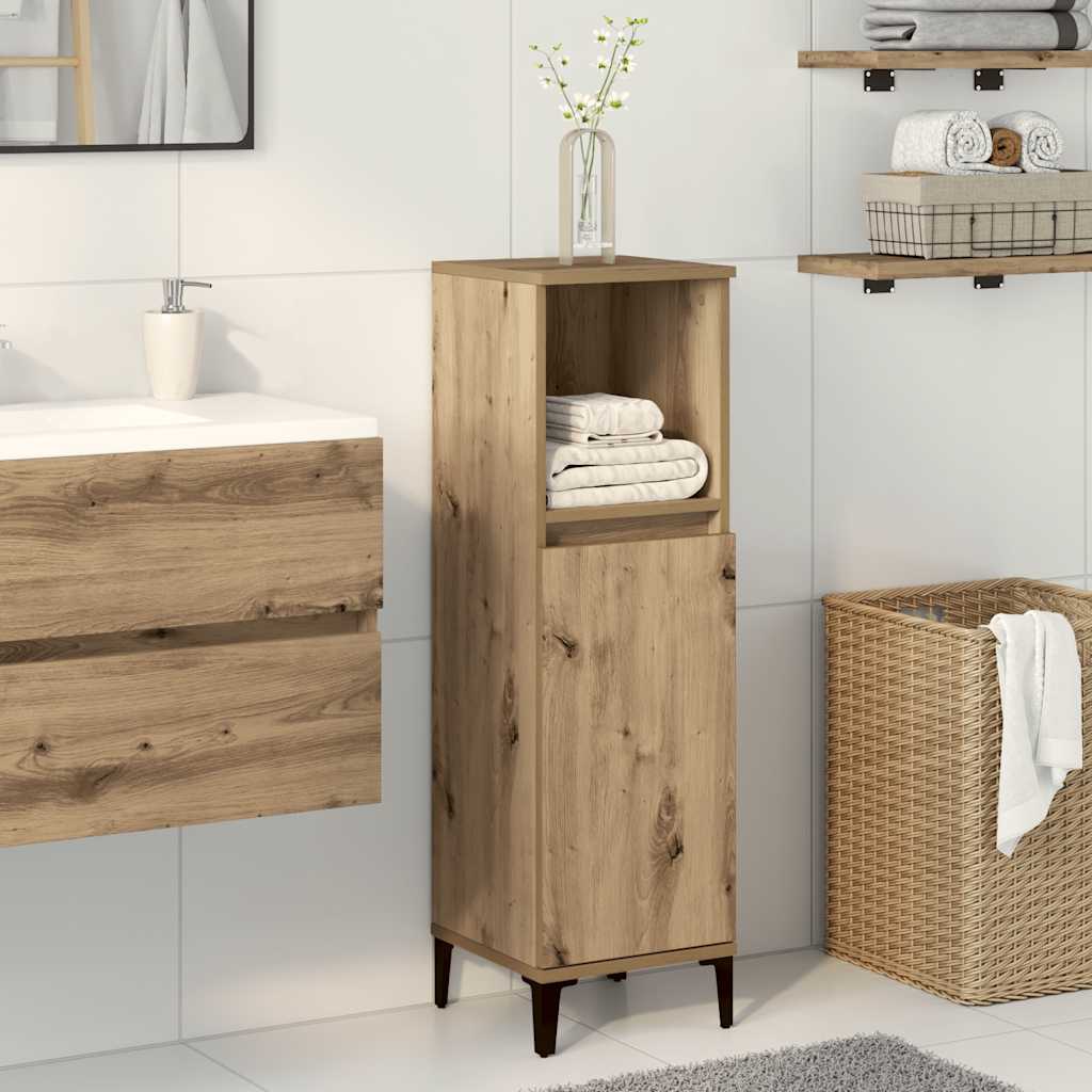 Colonne de salle de bain 30 cm H 100 cm chêne artisanal | Maison Vasque