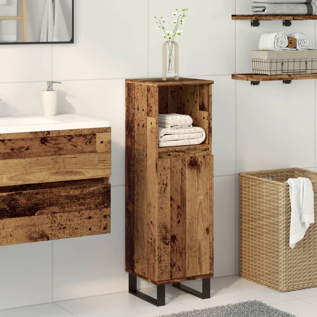 Colonne de salle de bain 30 cm – H 100 cm (2) Vieux bois | Maison Vasque