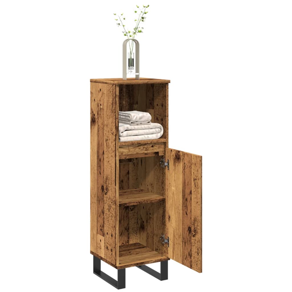 Colonne de salle de bain 30 cm H 100 cm (2) Vieux bois | Maison Vasque