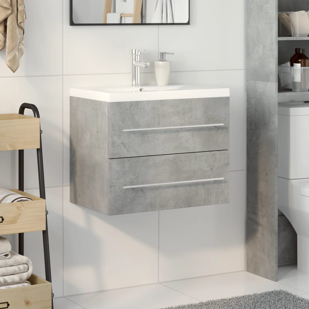 Meuble sous-vasque 60 cm – H 18,5 cm Gris béton | Maison Vasque