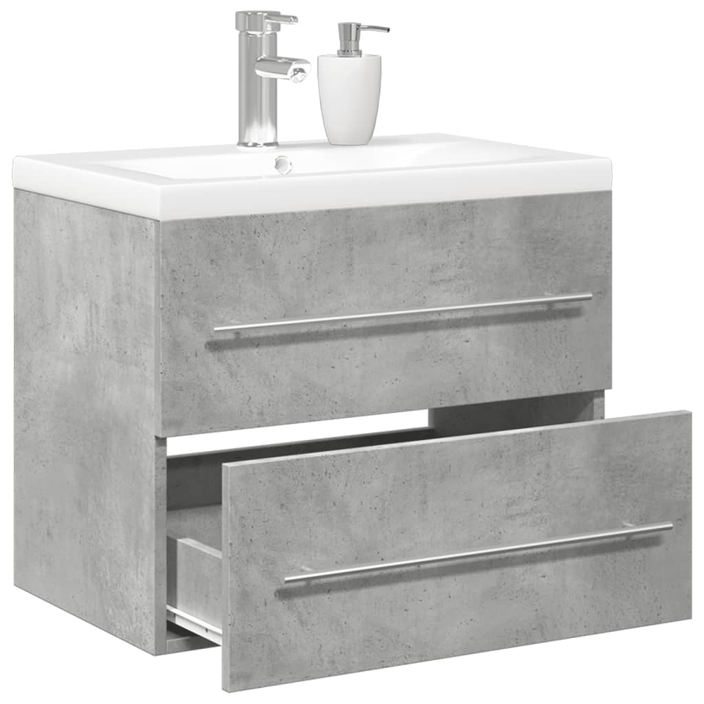 Meuble sous vasque 60 cm H 18,5 cm Gris béton | Maison Vasque