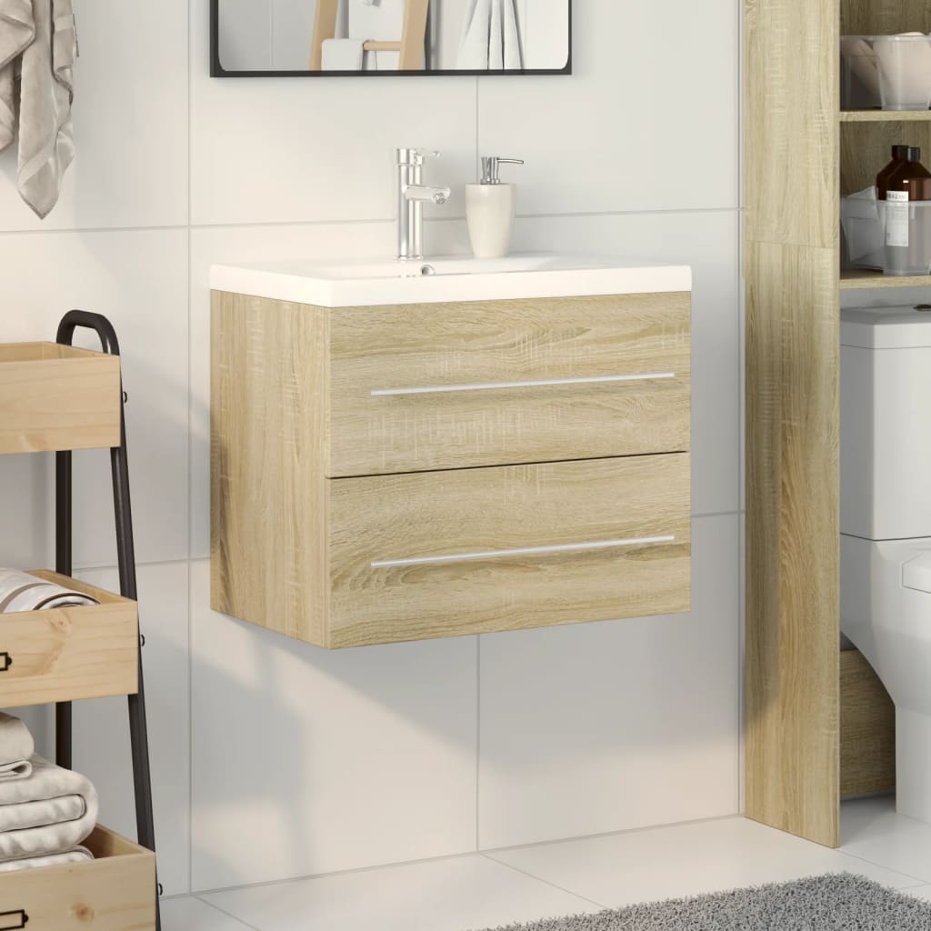 Meuble sous-vasque 60 cm – H 18,5 cm Chêne sonoma | Maison Vasque