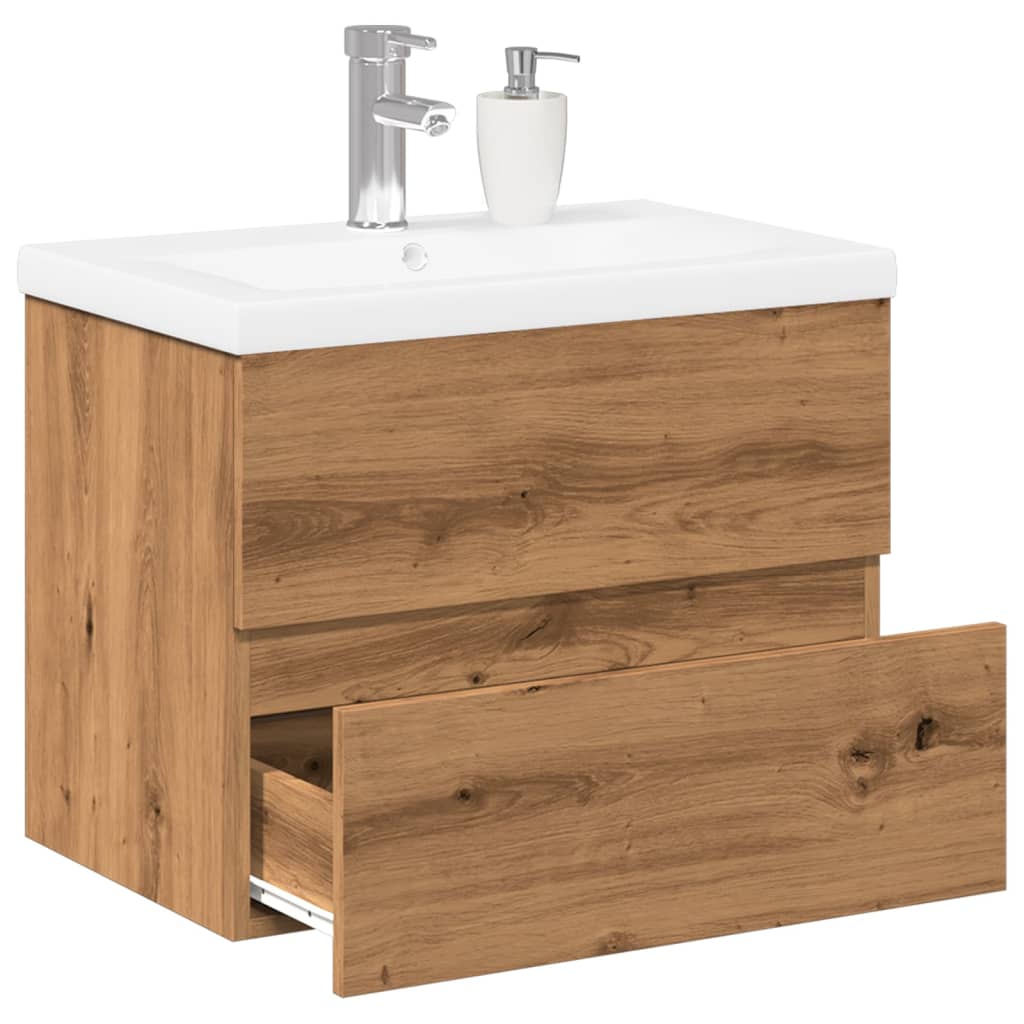 Meuble sous vasque 60 cm H 62 cm chêne artisanal | Maison Vasque