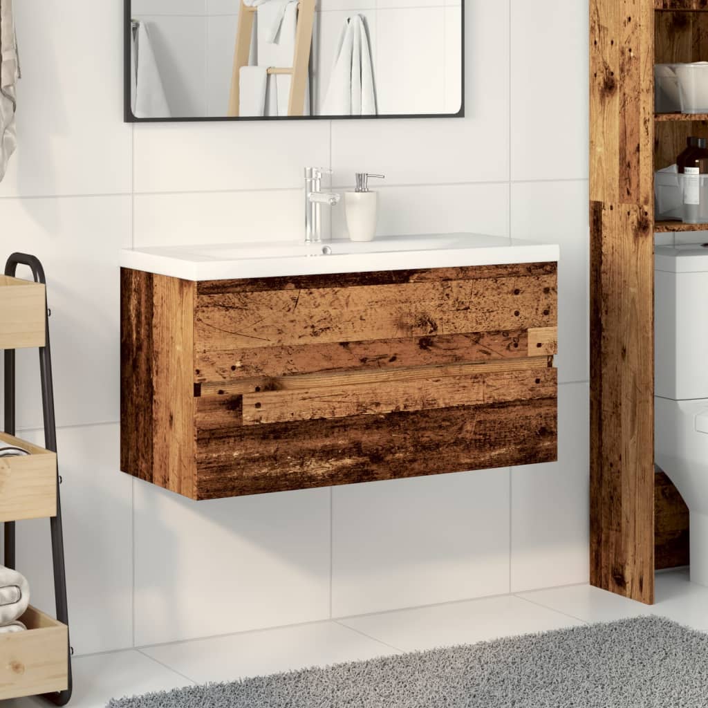 Meuble sous-vasque 90 cm Bois ancien | Maison Vasque