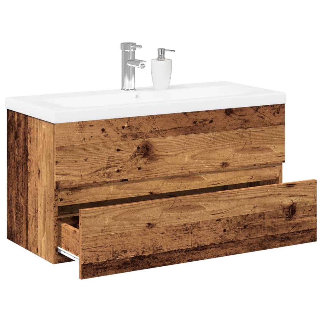 Meuble sous vasque 90 cm Bois ancien | Maison Vasque