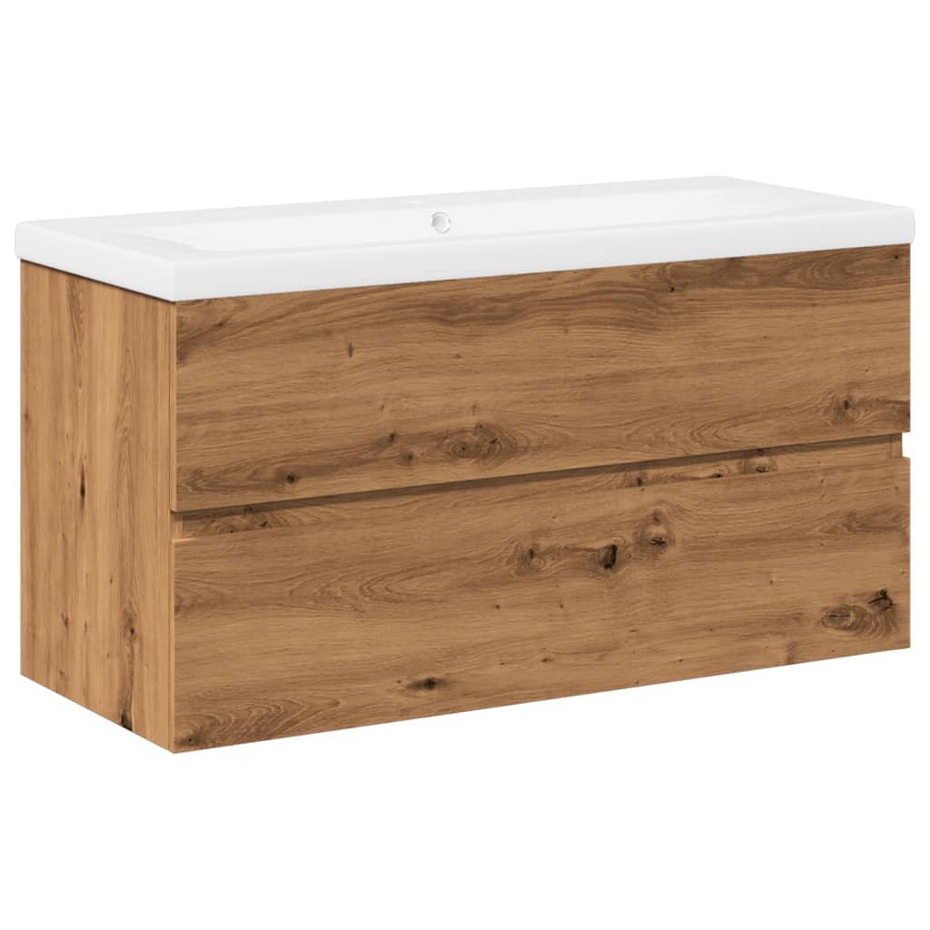 Meuble sous-vasque 90 cm chêne artisanal | Maison Vasque