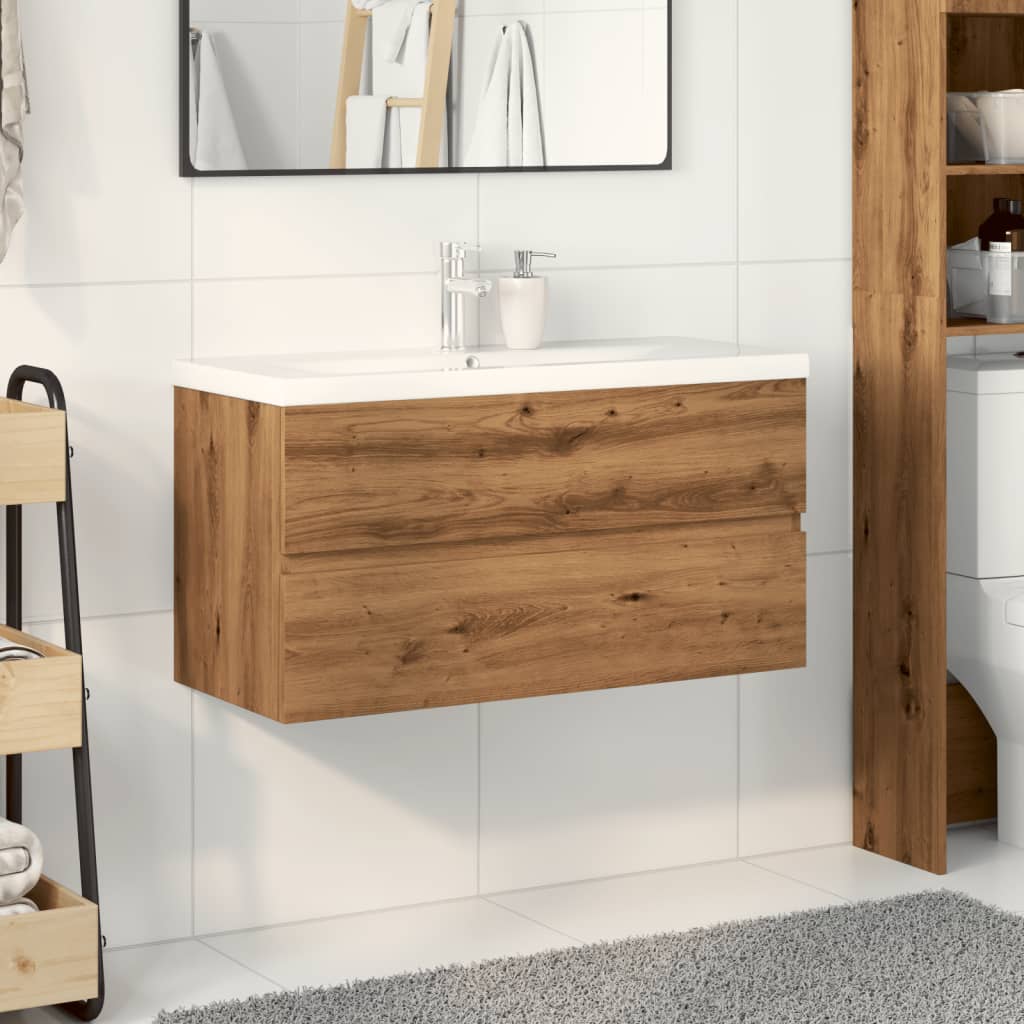 Meuble sous-vasque 90 cm chêne artisanal | Maison Vasque