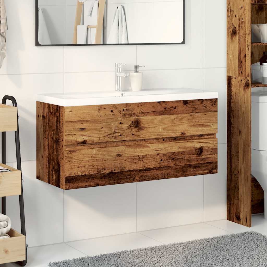Meuble sous-vasque 100 cm Bois ancien | Maison Vasque