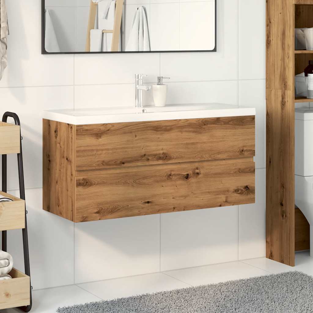 Meuble sous-vasque 100 cm chêne artisanal | Maison Vasque