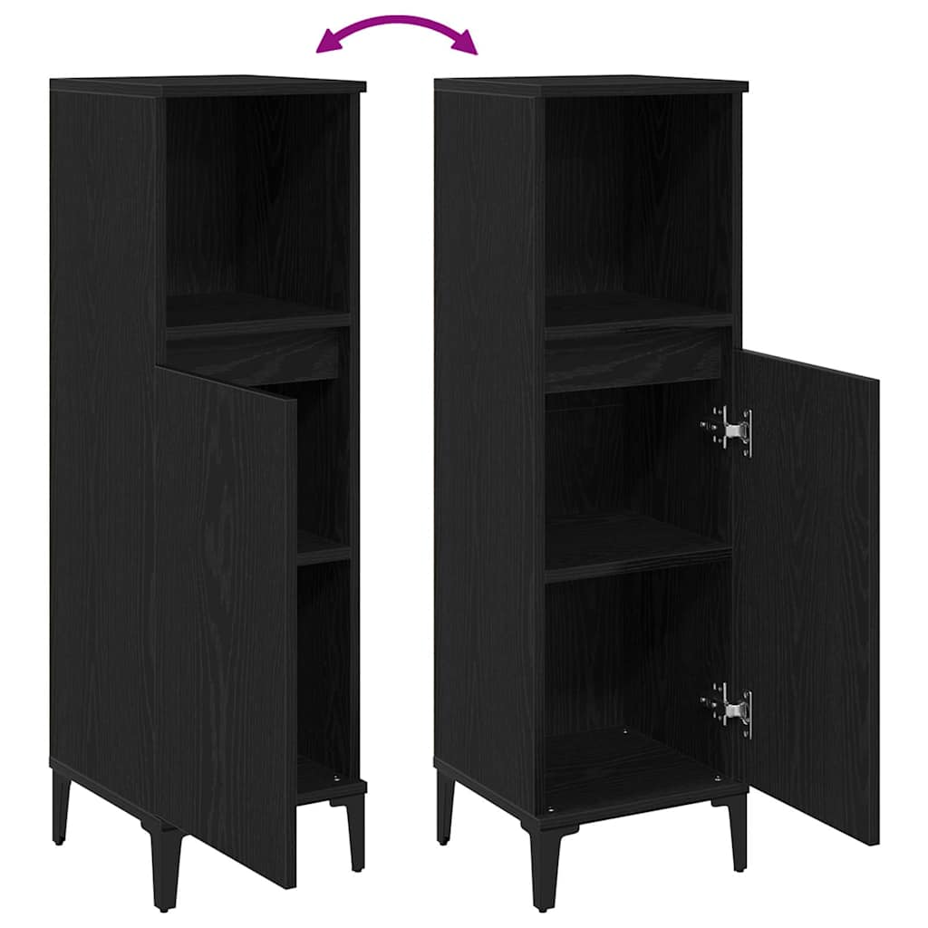 Colonne de salle de bain 30 cm – H 100 cm Chêne noir | Maison Vasque