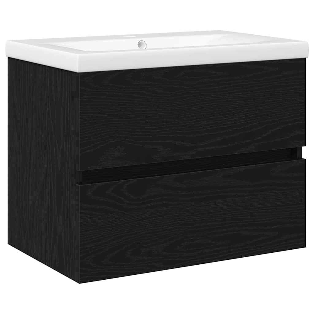 Meuble sous vasque 60 cm H 62 cm Chêne noir | Maison Vasque