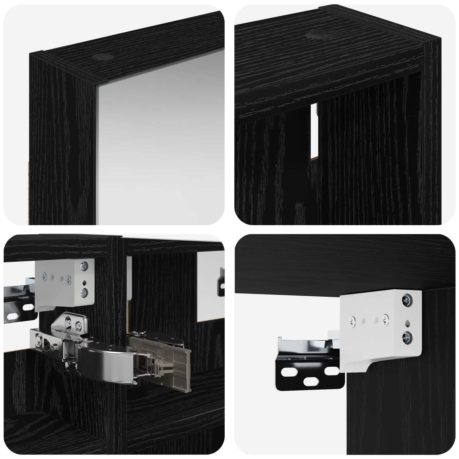 Ensemble de meubles de salle de bain 3 pièces 80 cm Chêne noir | Maison Vasque