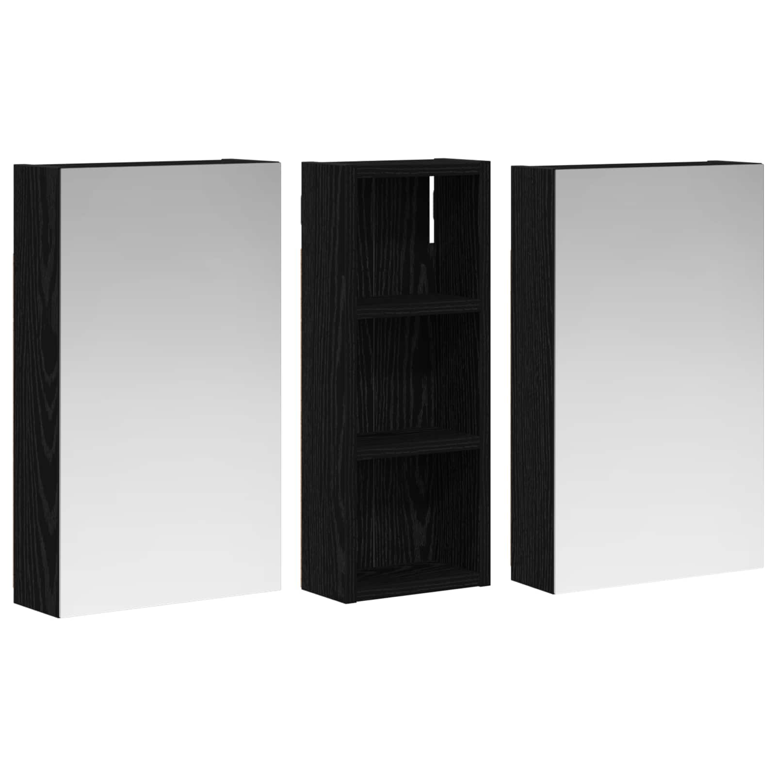 Ensemble de meubles de salle de bain 3 pièces 80 cm Chêne noir | Maison Vasque