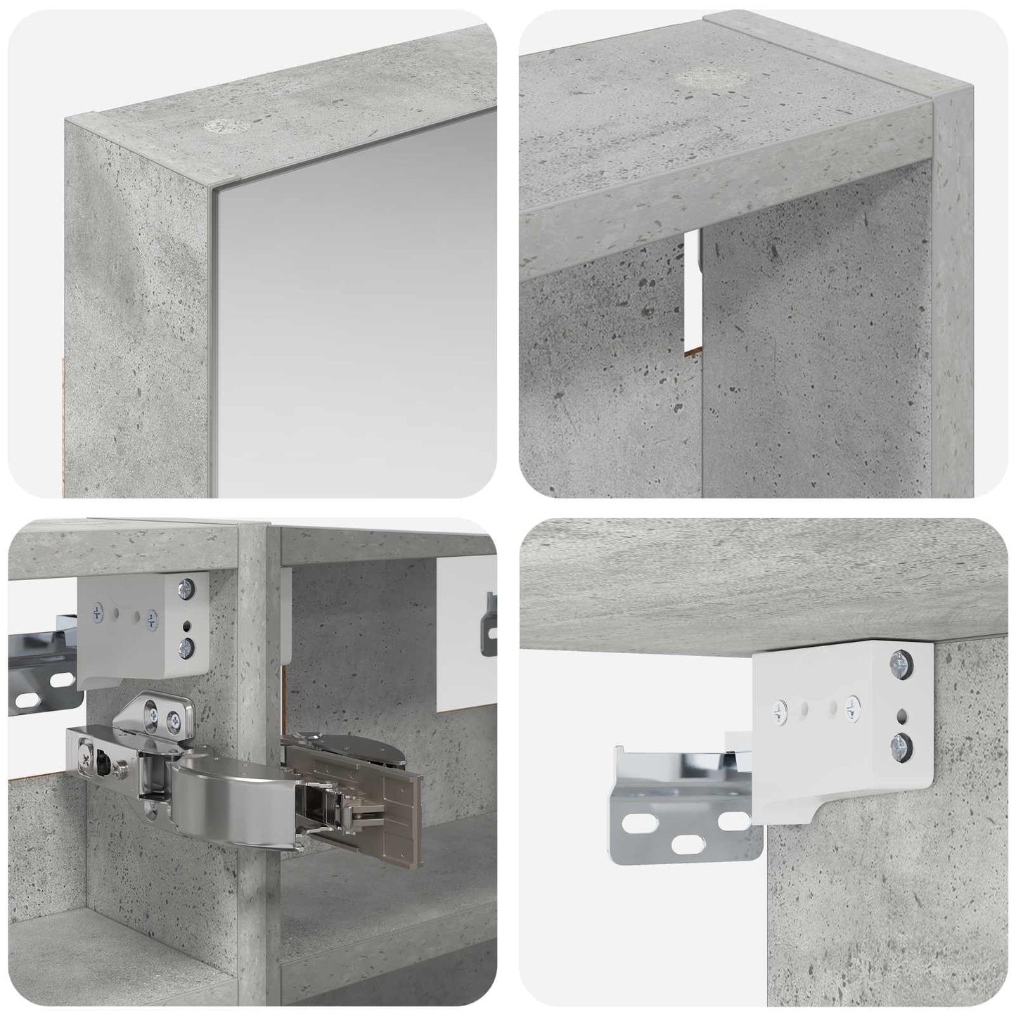 Ensemble de meubles de salle de bain 3 pièces 80 cm Gris béton | Maison Vasque