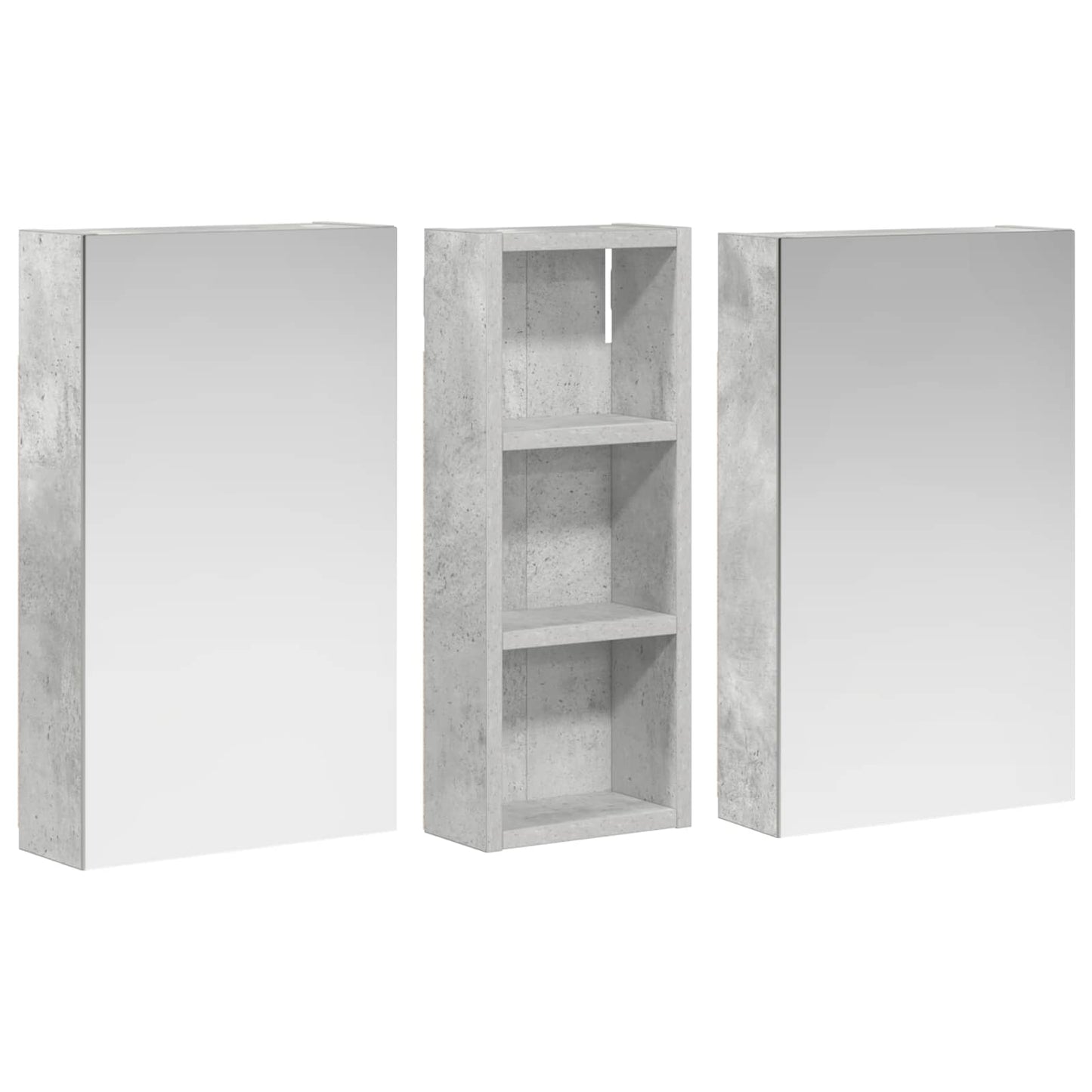 Ensemble de meubles de salle de bain 3 pièces 80 cm Gris béton | Maison Vasque