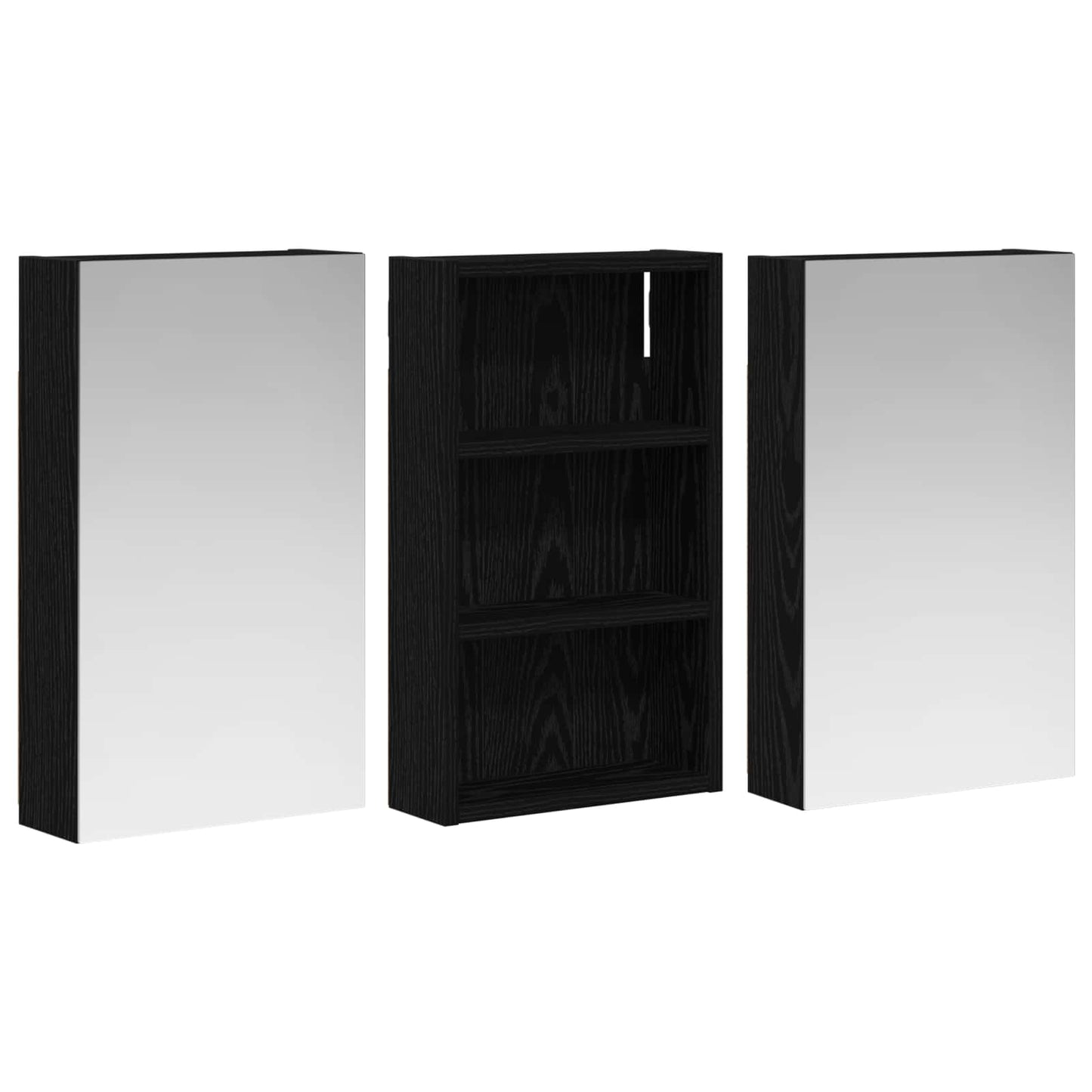 Ensemble de meubles de salle de bain 3 pièces 90 cm Chêne noir | Maison Vasque