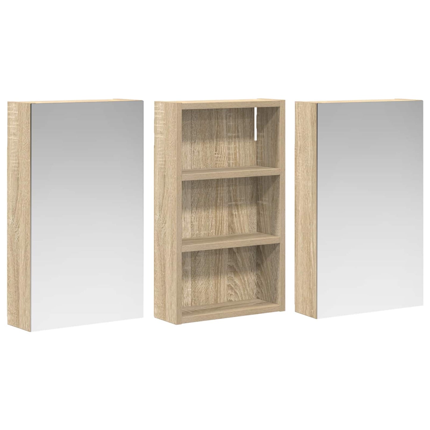 Ensemble de meubles de salle de bain 3 pièces 90 cm Chêne sonoma | Maison Vasque