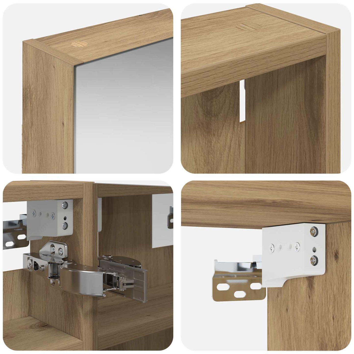 Ensemble de meubles de salle de bain 3 pièces 90 cm chêne artisanal | Maison Vasque