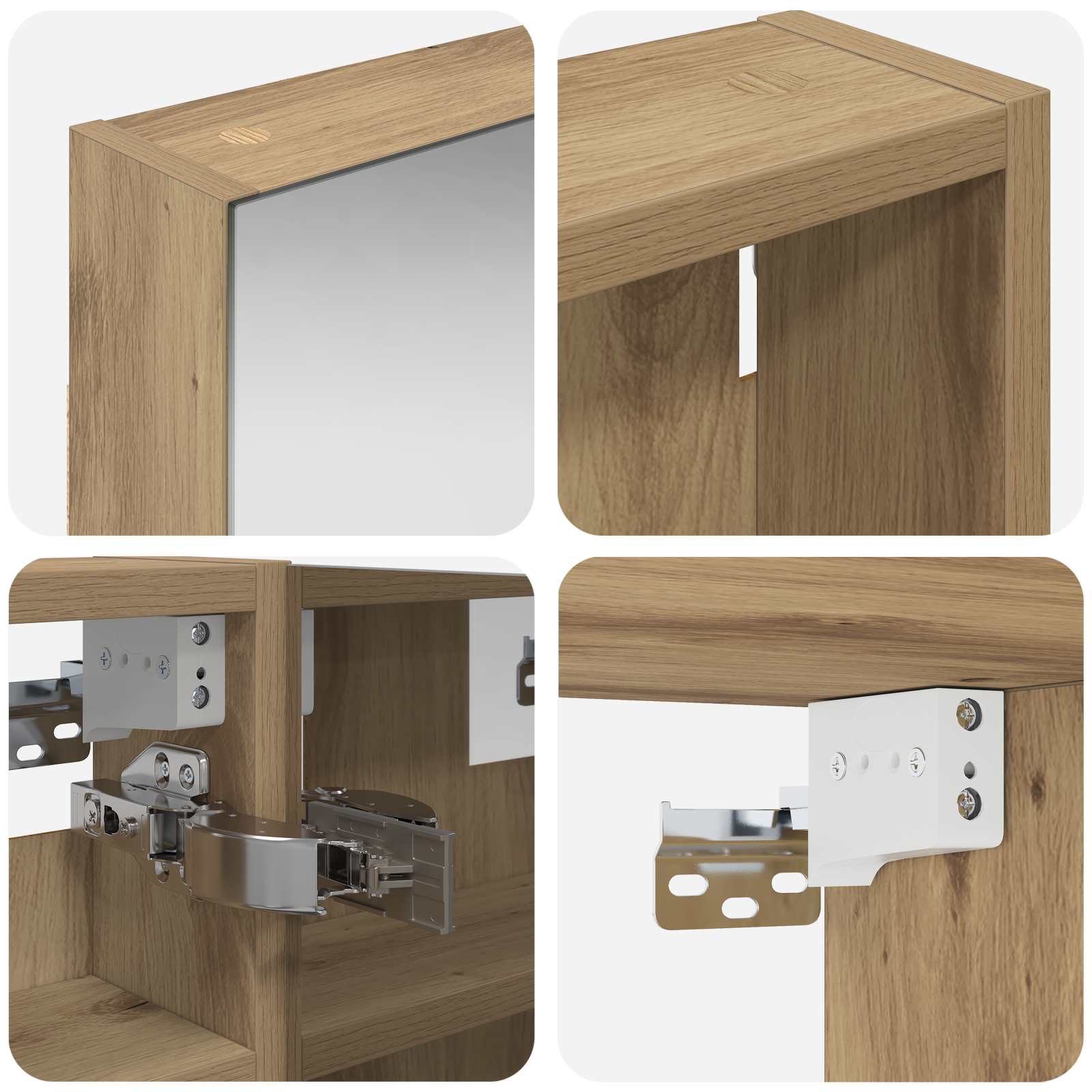 Ensemble de meubles de salle de bain 3 pièces 90 cm chêne artisanal | Maison Vasque