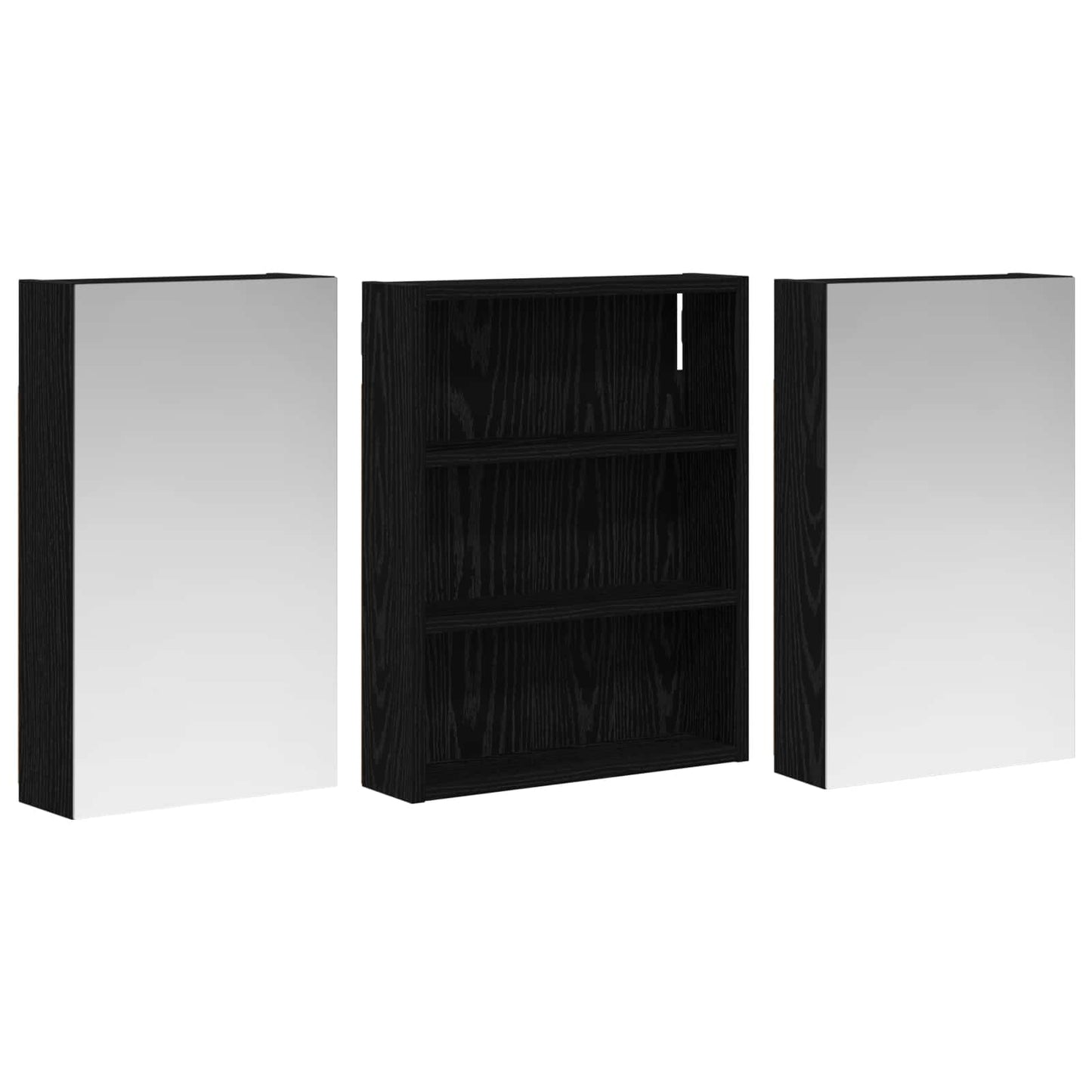Ensemble de meubles de salle de bain 3 pièces 100 cm Chêne noir | Maison Vasque