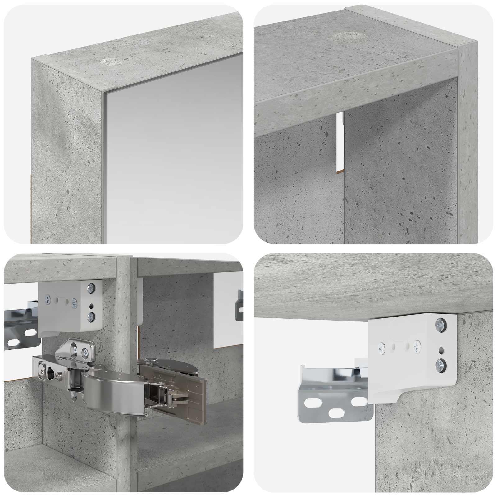 Ensemble de meubles de salle de bain 3 pièces 100 cm Gris béton | Maison Vasque