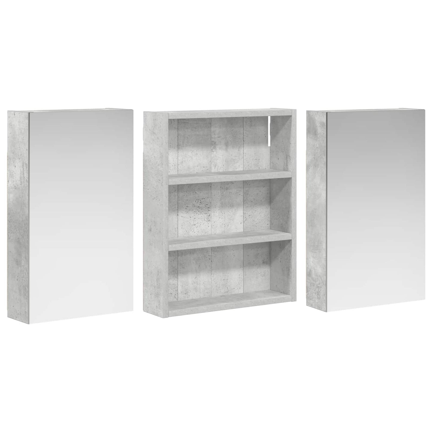 Ensemble de meubles de salle de bain 3 pièces 100 cm Gris béton | Maison Vasque