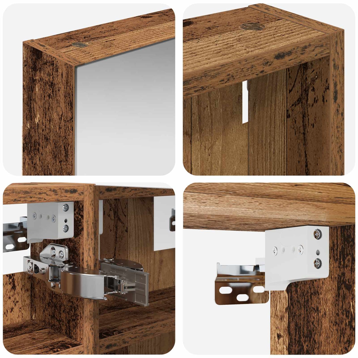 Ensemble de meubles de salle de bain 3 pièces 100 cm Bois ancien | Maison Vasque