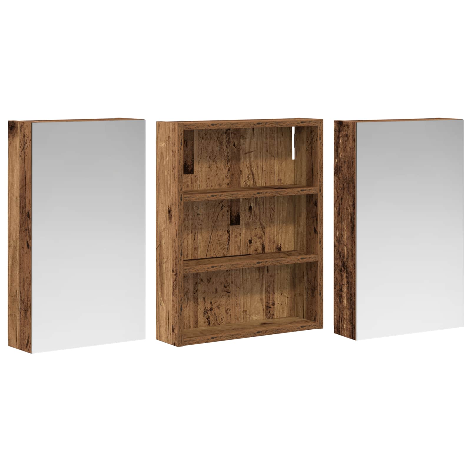 Ensemble de meubles de salle de bain 3 pièces 100 cm Bois ancien | Maison Vasque