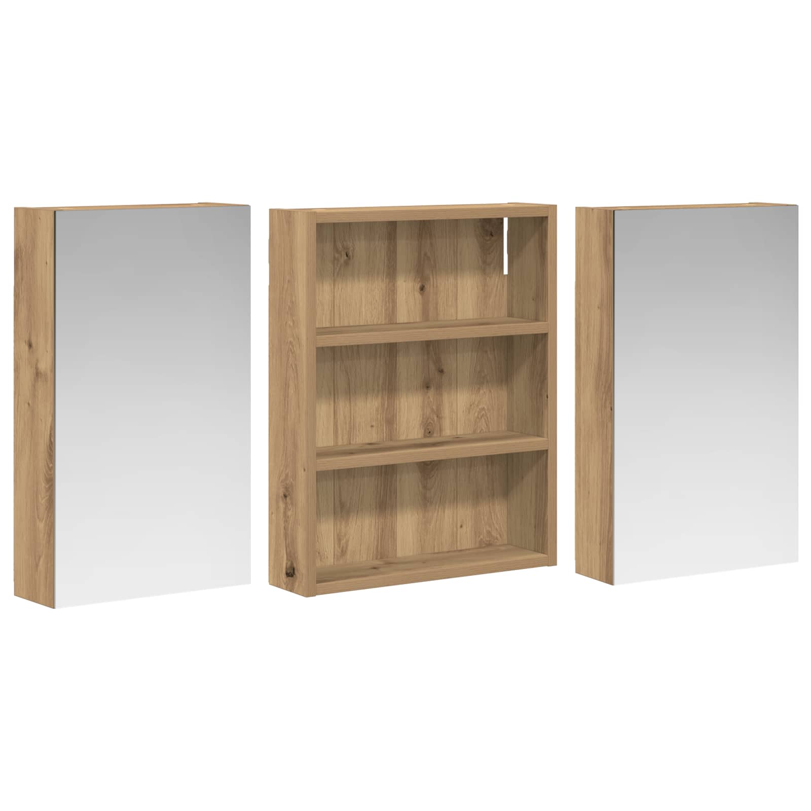 Ensemble de meubles de salle de bain 3 pièces 100 cm chêne artisanal | Maison Vasque