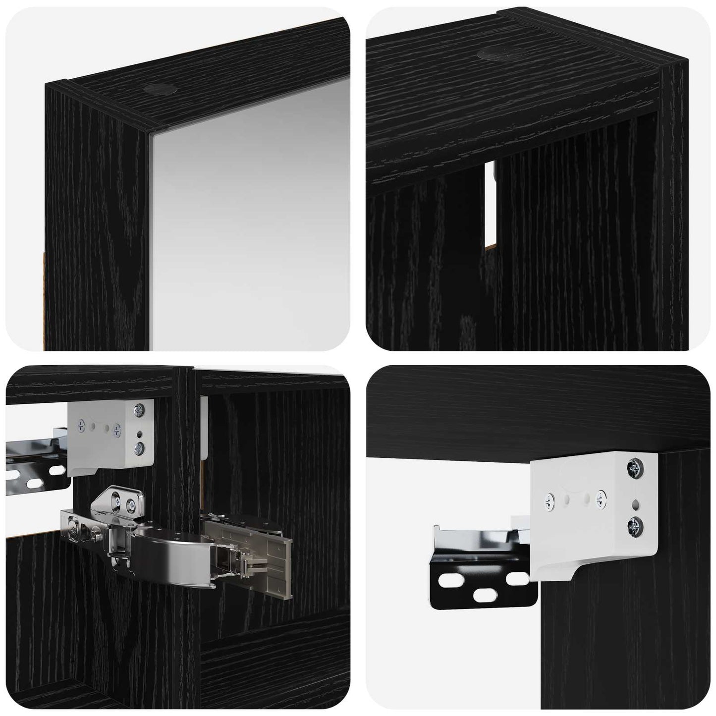 Ensemble de meubles de salle de bain 3 pièces 110 cm Chêne noir | Maison Vasque