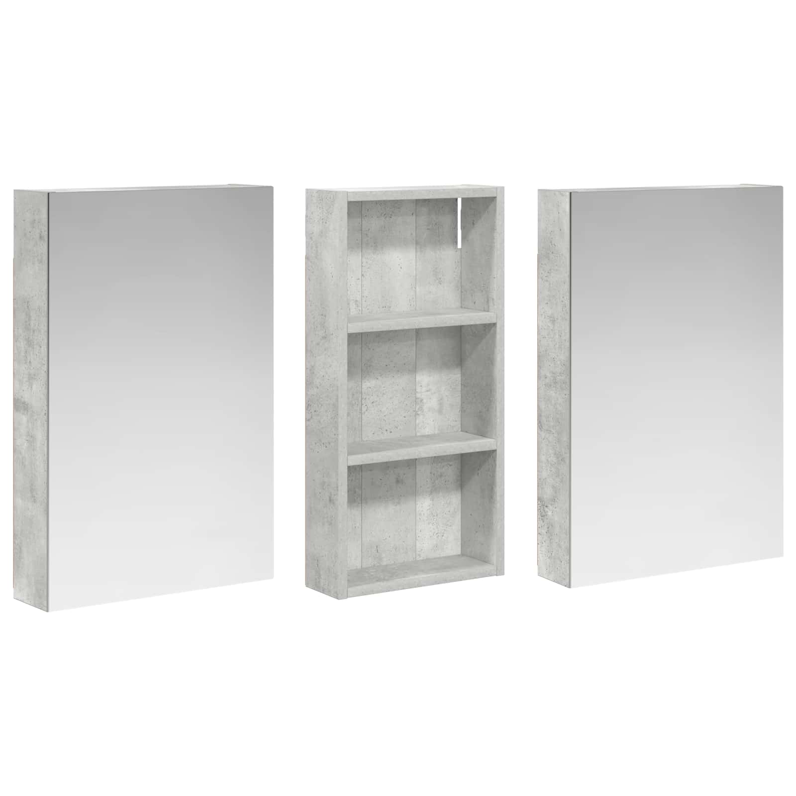 Ensemble de meubles de salle de bain 3 pièces 110 cm Gris béton | Maison Vasque