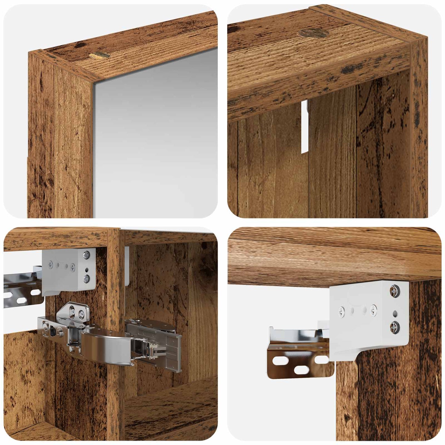 Ensemble de meubles de salle de bain 3 pièces 110 cm Bois ancien | Maison Vasque
