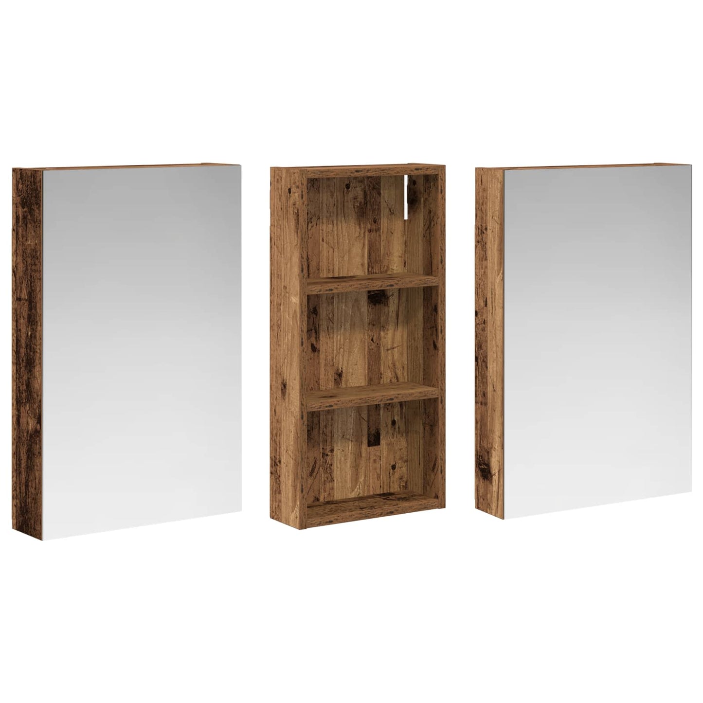 Ensemble de meubles de salle de bain 3 pièces 110 cm Bois ancien | Maison Vasque