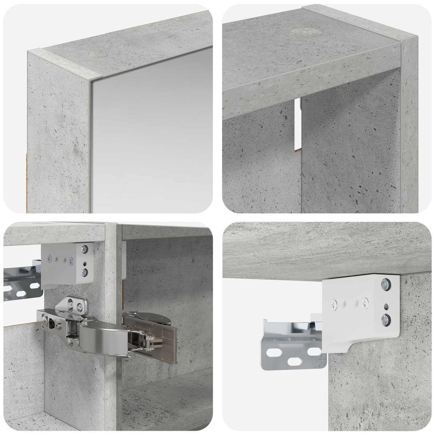 Ensemble de meubles de salle de bain 3 pièces 120 cm Gris béton | Maison Vasque