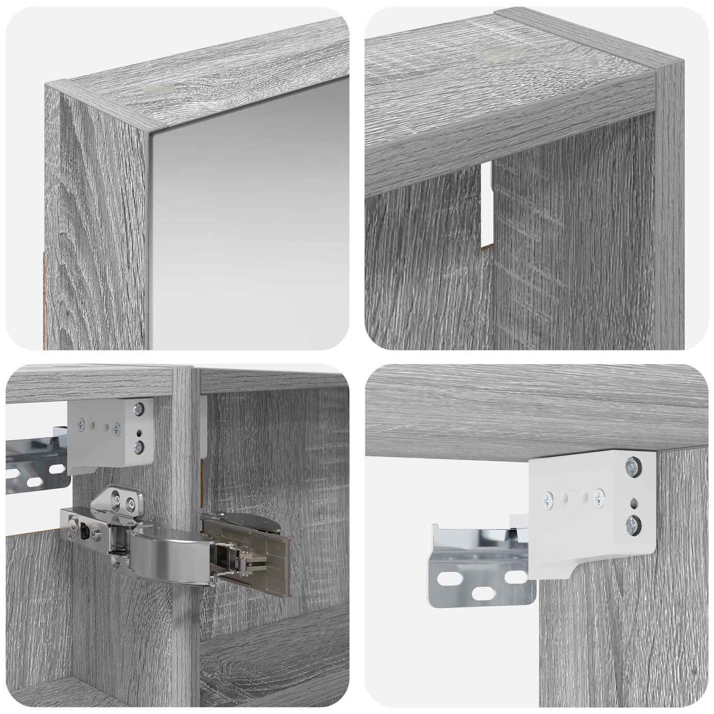 Ensemble de meubles de salle de bain 3 pièces 120 cm Sonoma gris | Maison Vasque