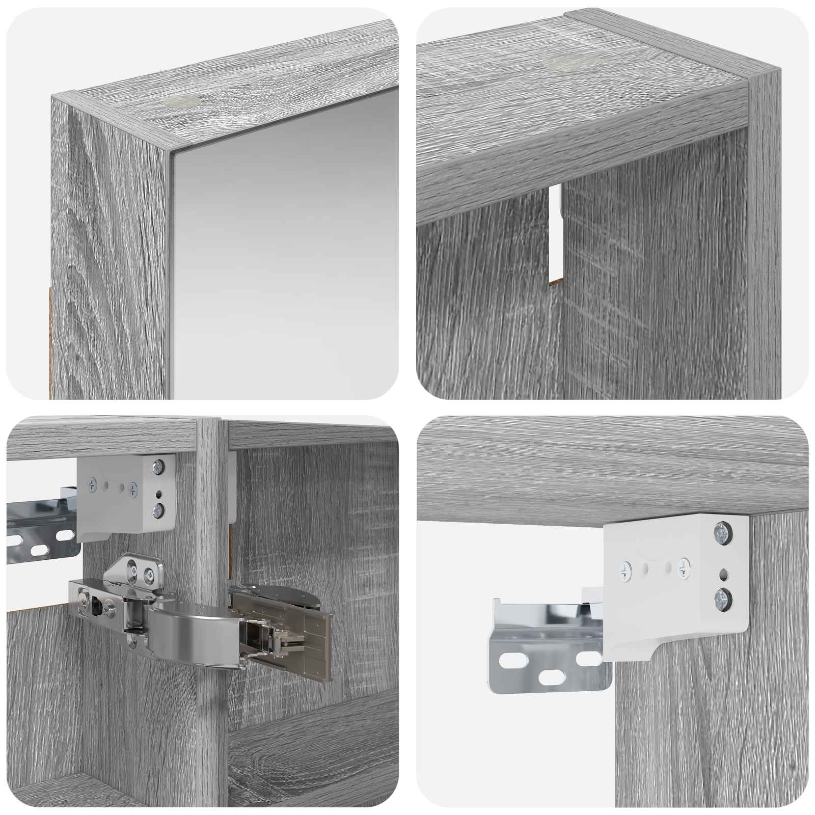 Ensemble de meubles de salle de bain 3 pièces 120 cm Sonoma gris | Maison Vasque