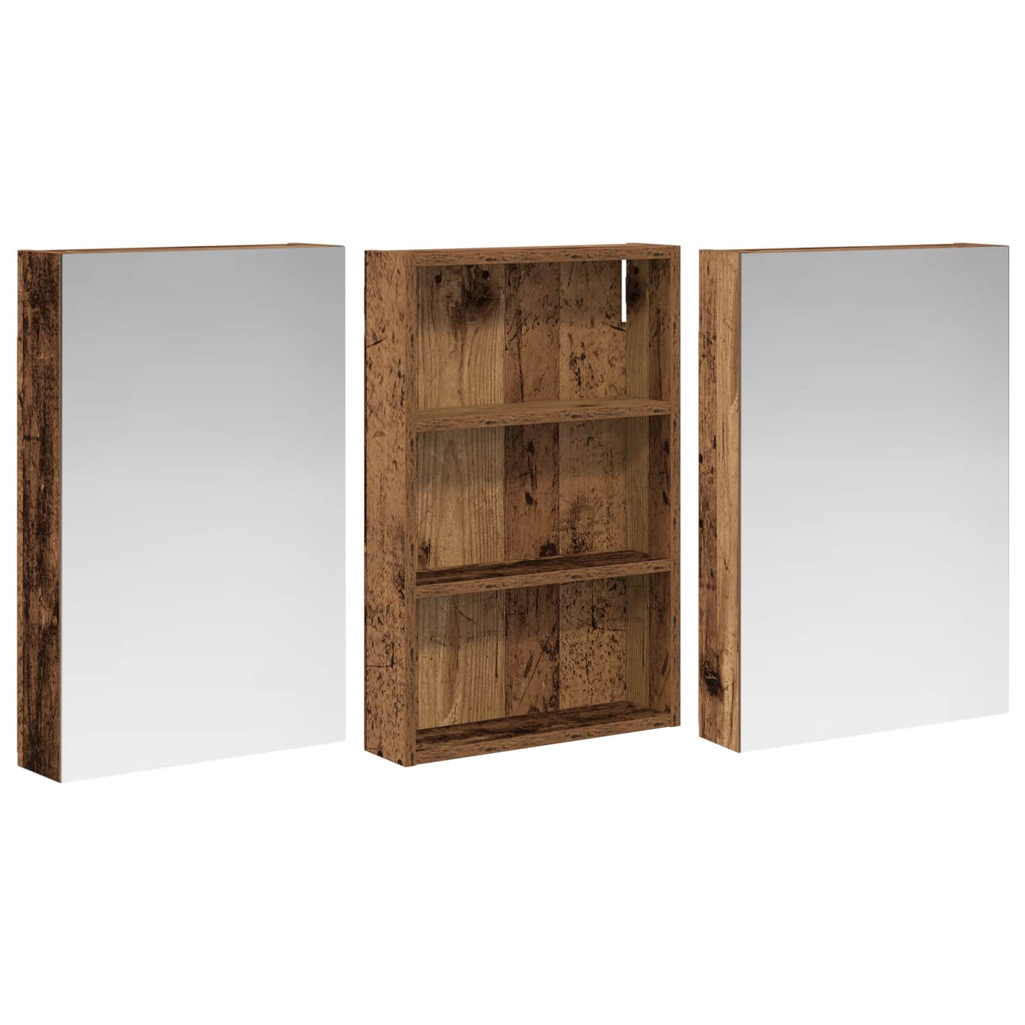 Ensemble de meubles de salle de bain 3 pièces 120 cm Bois ancien | Maison Vasque