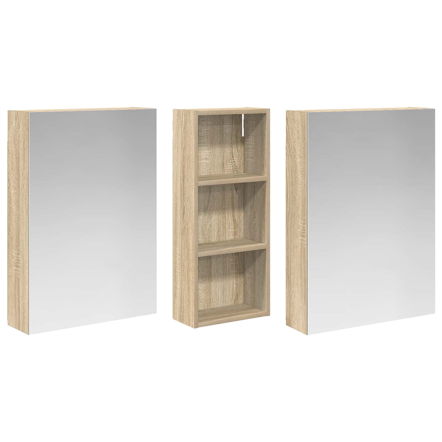 Ensemble de meubles de salle de bain 3 pièces 130 cm Chêne sonoma | Maison Vasque
