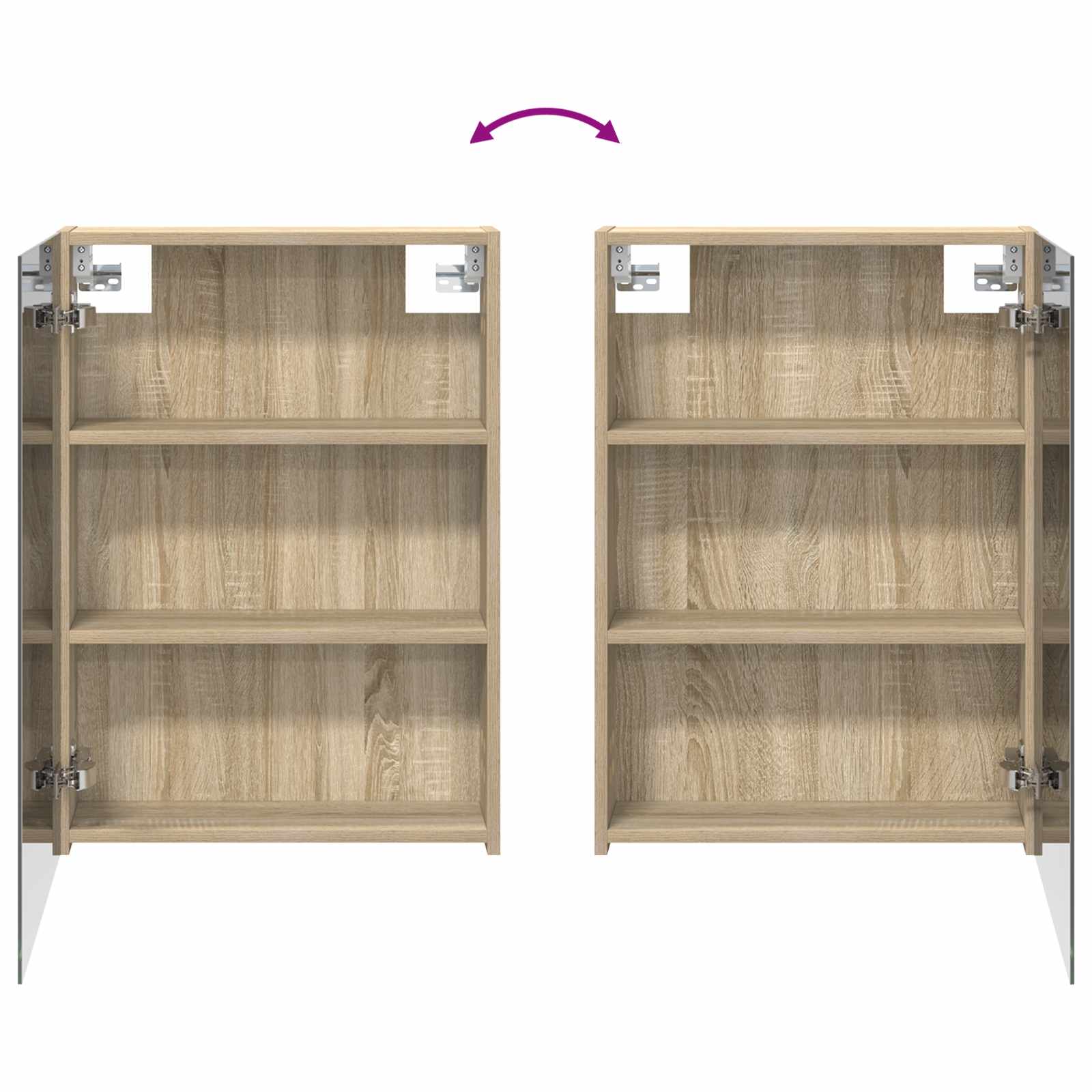 Ensemble de meubles de salle de bain 3 pièces 130 cm Chêne sonoma | Maison Vasque