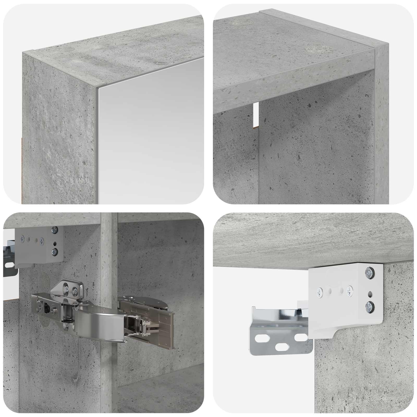 Ensemble de meubles de salle de bain 3 pièces 130 cm Gris béton | Maison Vasque